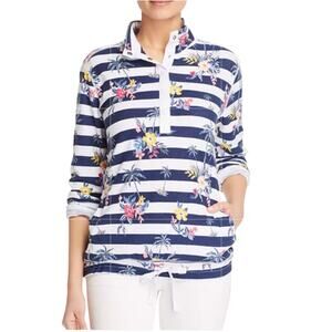TOMMY BAHAMA  Lanai and Order Floral Stripe Sweatshirt Women’s Sz M